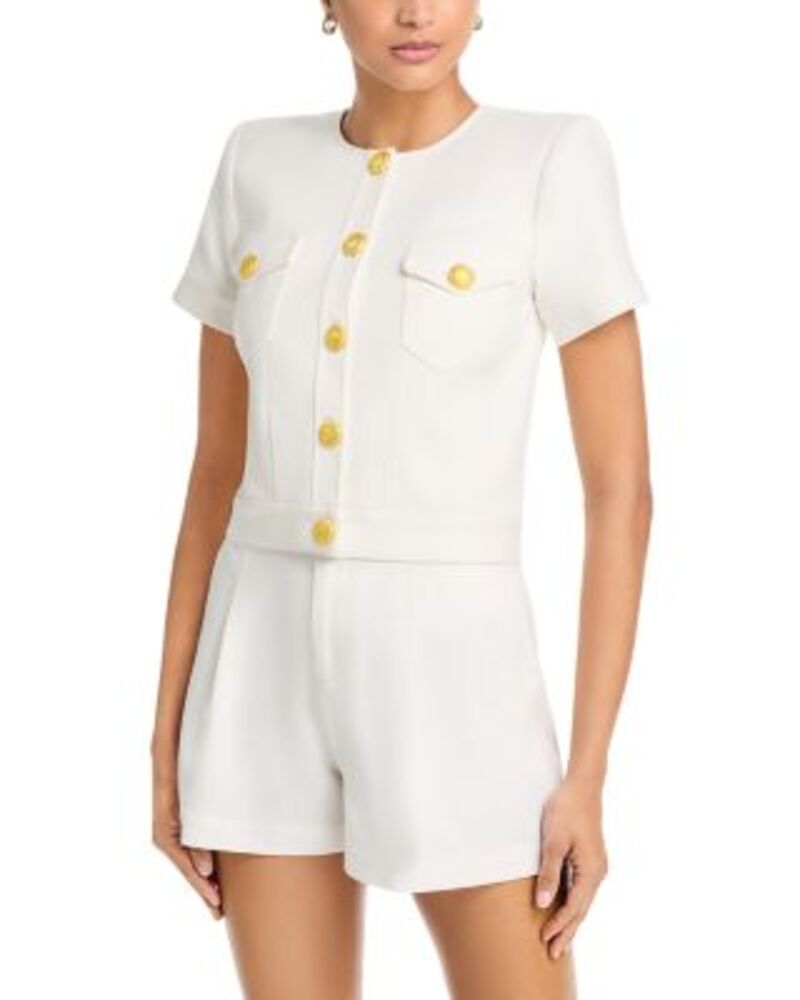 ラジャンス レディース アウター 上衣・上衣 L\u0027AGENCE Nawa Short Sleeve Jacket White 白いこと