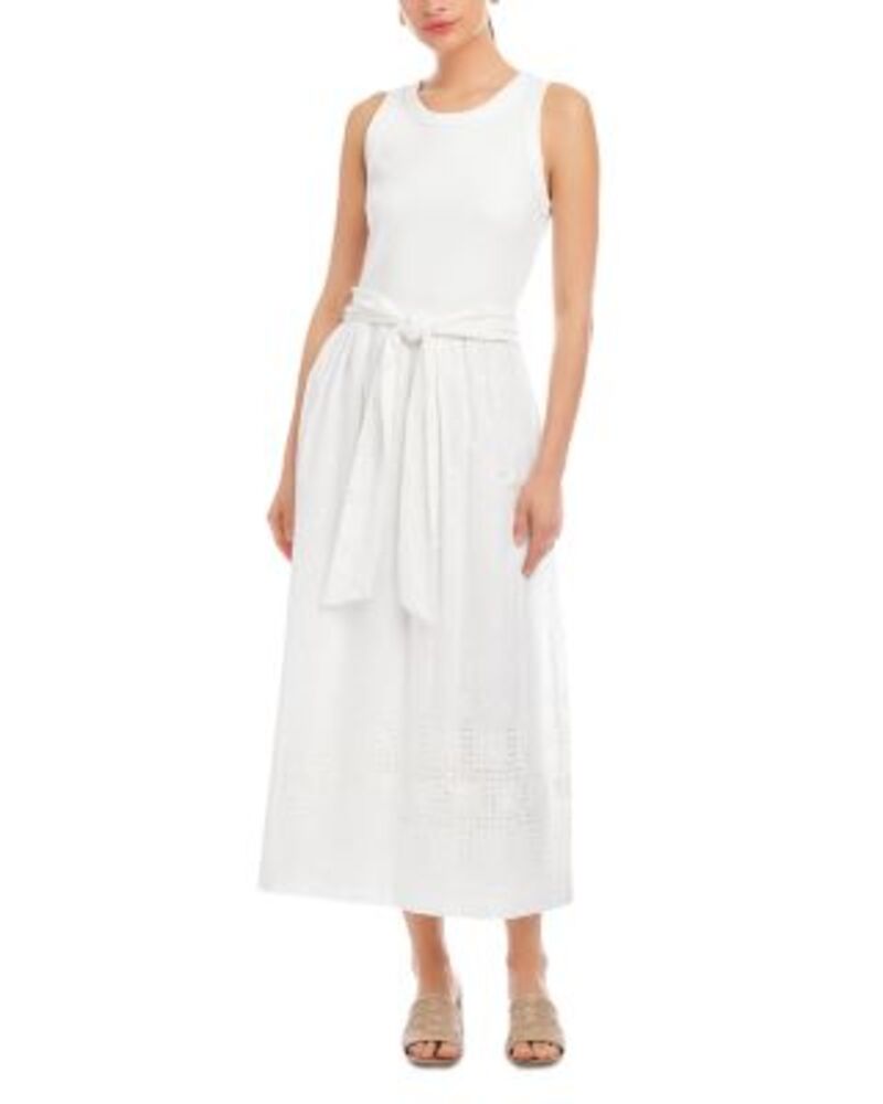フィフティーントゥエンティ レディース トップス ワンピース ミディ コントラスト Fifteen Twenty Seline Contrast Midi Dress Off White オフホワイト｜ReVida 店