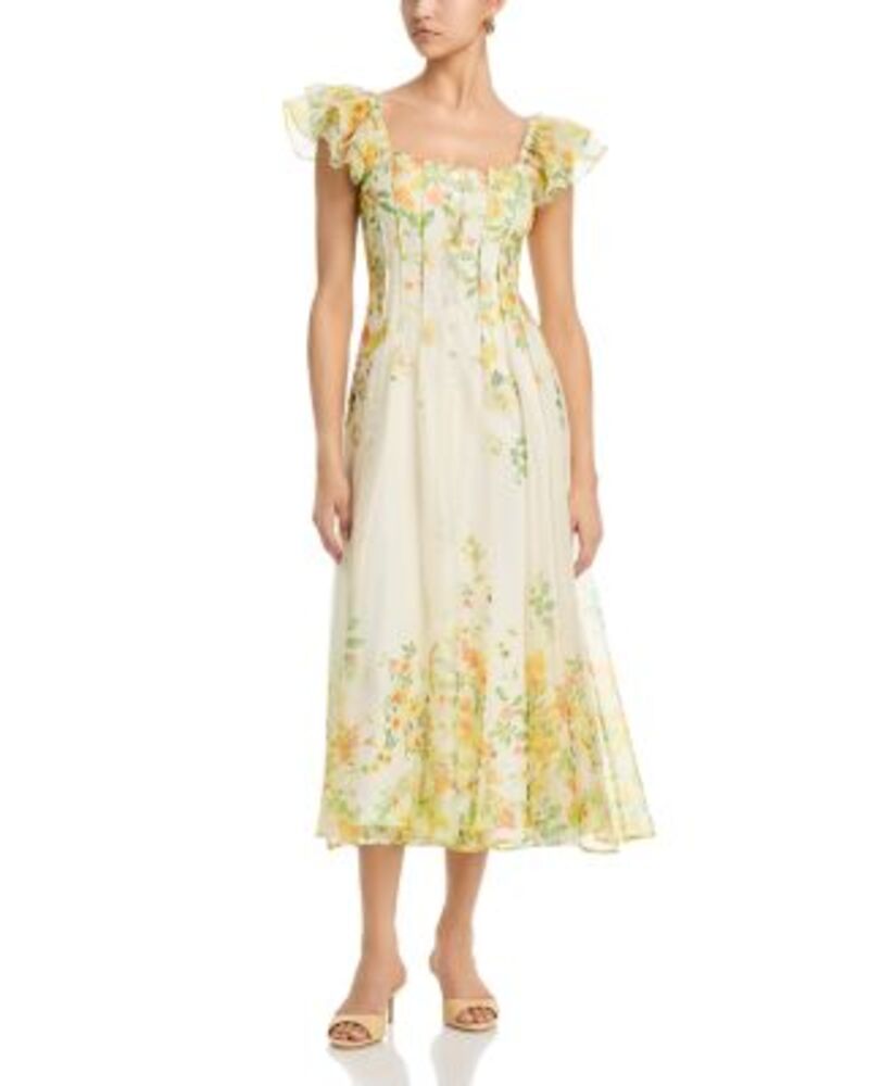 アクア レディース トップス ワンピース フラワー柄 プリント フラワー AQUA Floral Print Button Front Dress - Exclusive White Floral ホワイト|ReVida 店
