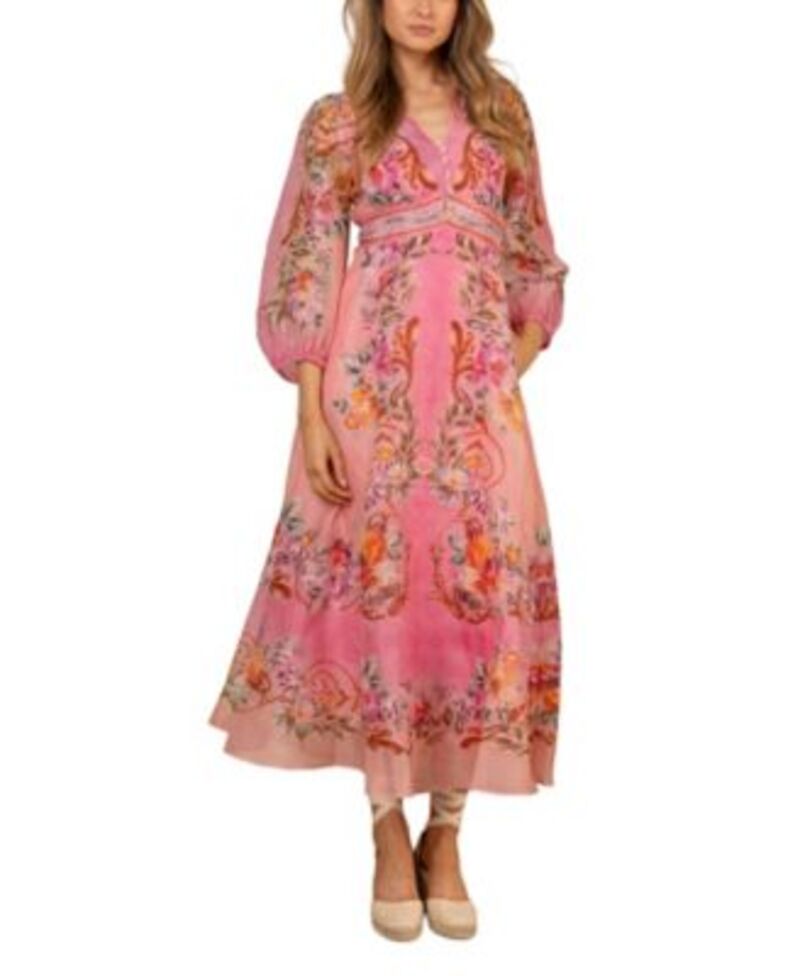 ヘイルボブ レディース トップス ワンピース マキシ Hale Bob Frida Organza Maxi Dress Coral コーラル