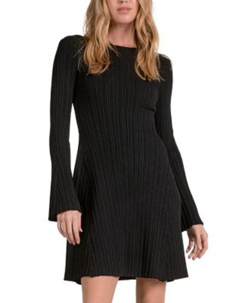 エラン レディース トップス ワンピース リブ ミニット Elan Ribbed Knit Mini Dress Black ブラック