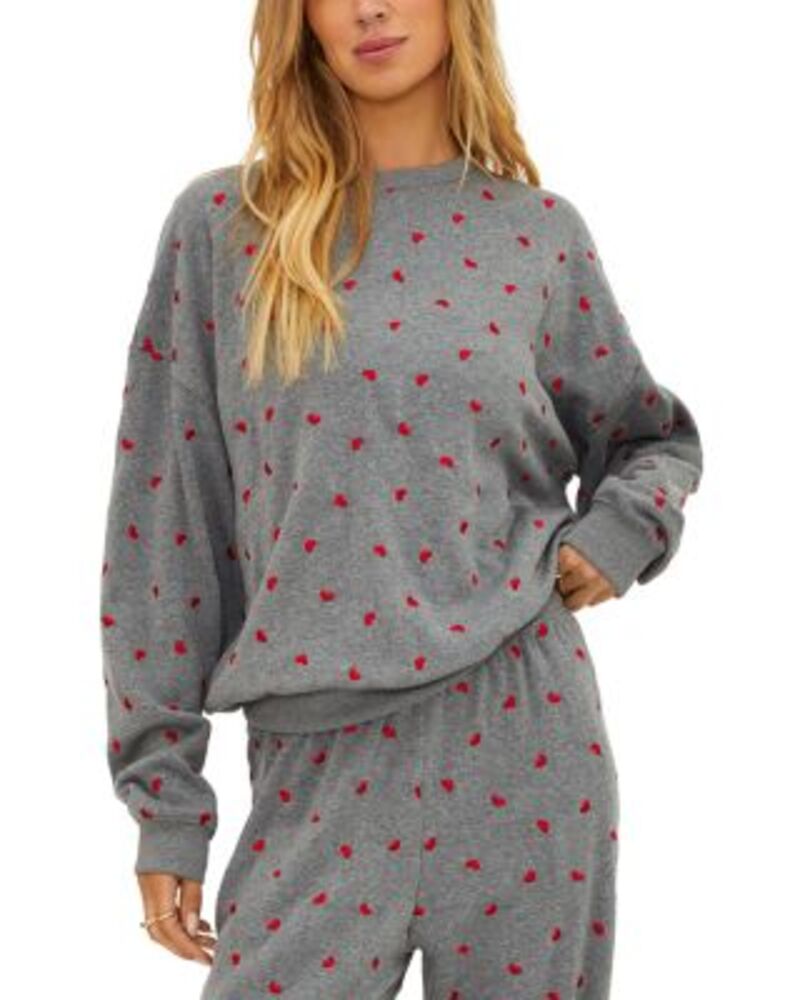 ビーチライオット レディース アウター パーカー・スウェット シャツ Beach Riot Devyn Oversized Sweatshirt Red Love Hearts レッド