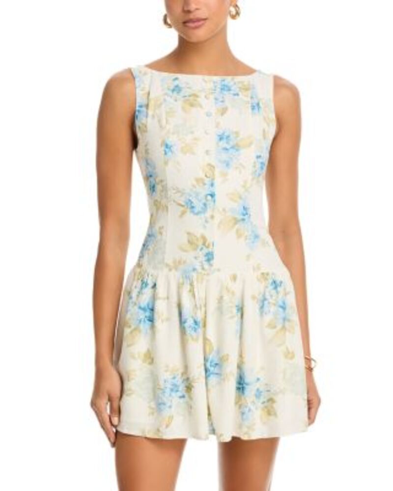 ムーンリバー レディース トップス ワンピース フラワー柄 ミニ フラワー Moon River Floral Minidress Ivory Multi アイボリー