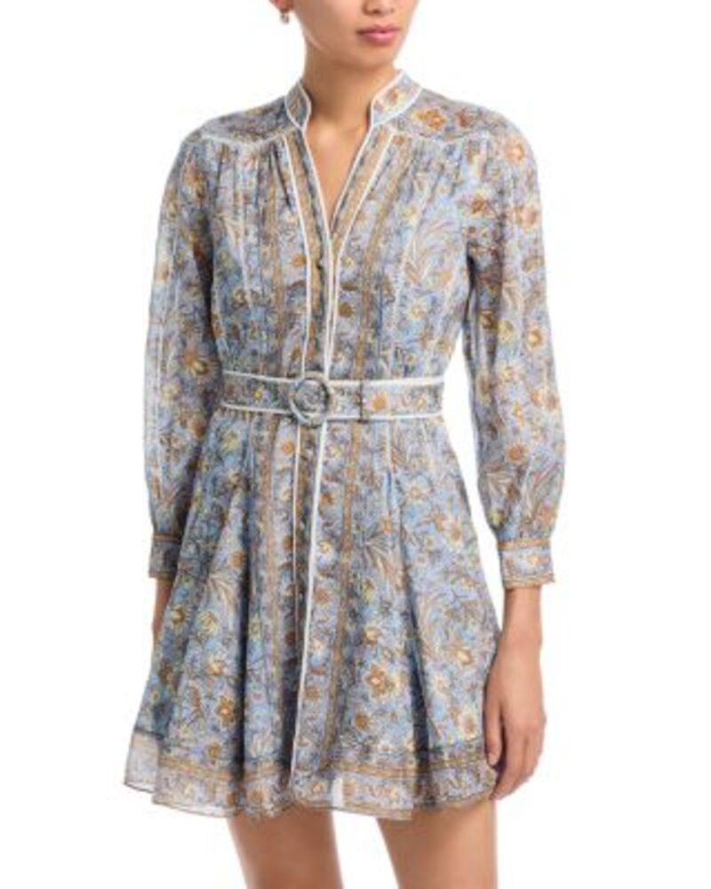 ヴェロニカ ベアード レディース トップス 衣裳 Vのど首 Veronica Beard Kumar V Neck Dress Blue Jay Multi 青色 レディースファッション-ワンピース