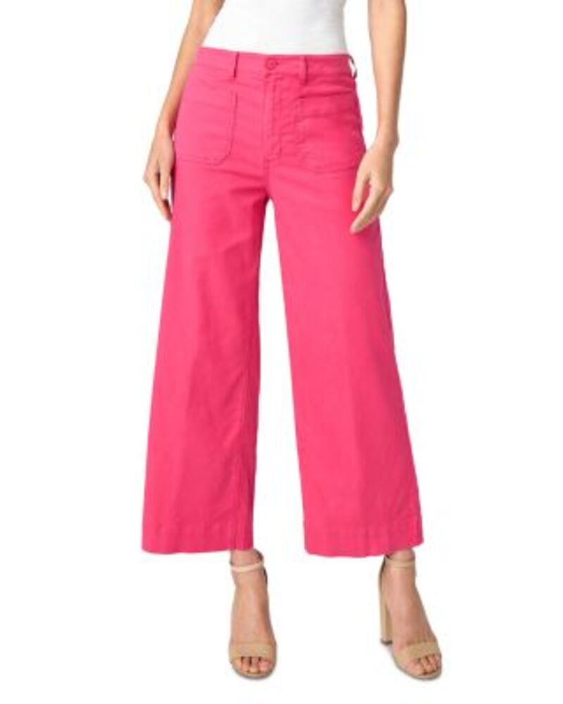 リヴァプール ロサンゼルス レディース ボトムス デニムパンツ ワイドレッグ ジーンズ Liverpoolos Angeles Crop Wide Leg Jeans in Bright Pink ピンク