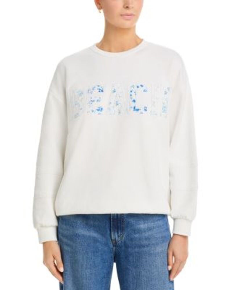 ヴィンテージハバナ レディース アウター パーカー・スウェット クルーネック フラワー柄 シャツ フラワー Vintage Havana Mixed Floral Appliqu Crewneck Sweatshirt White ホワイト｜ReVida 店