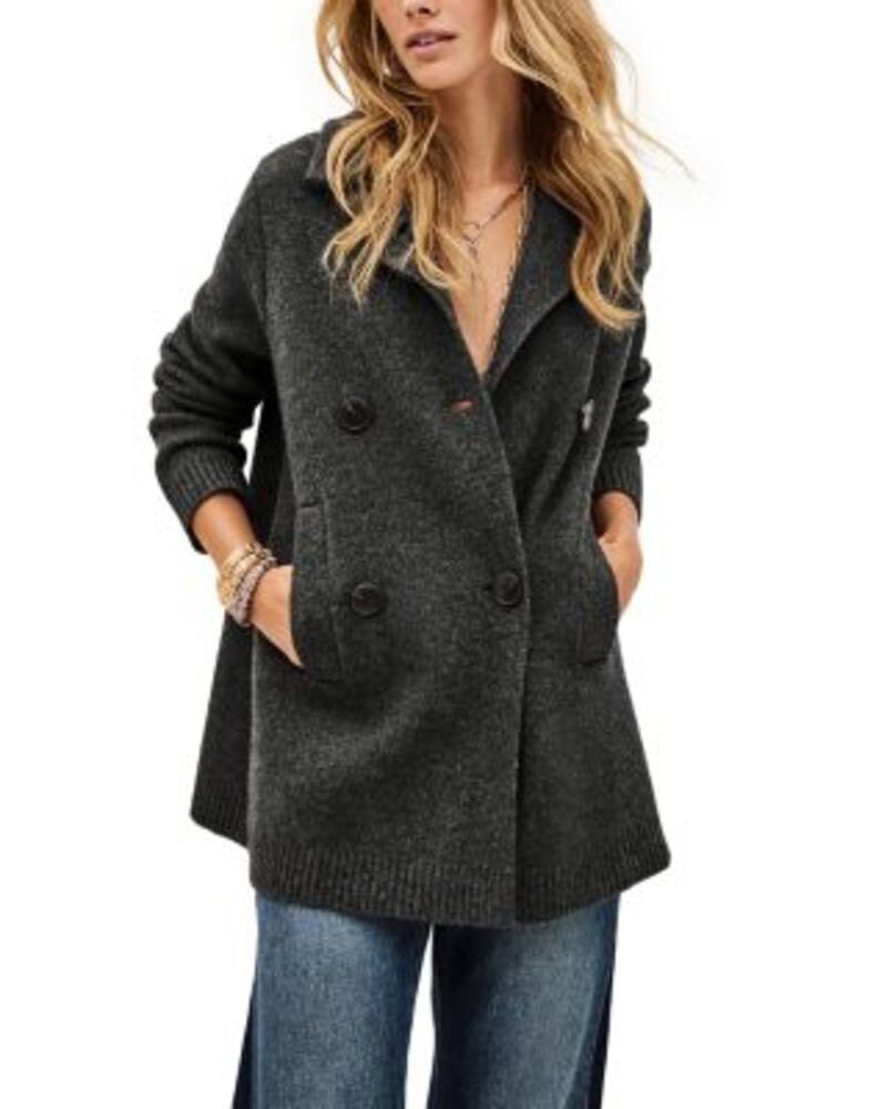 バッシュ レディース アウター カーディガン ベスト ウール セーター ba&sh Vesta Wool Blend Cardigan Sweater Anthracite