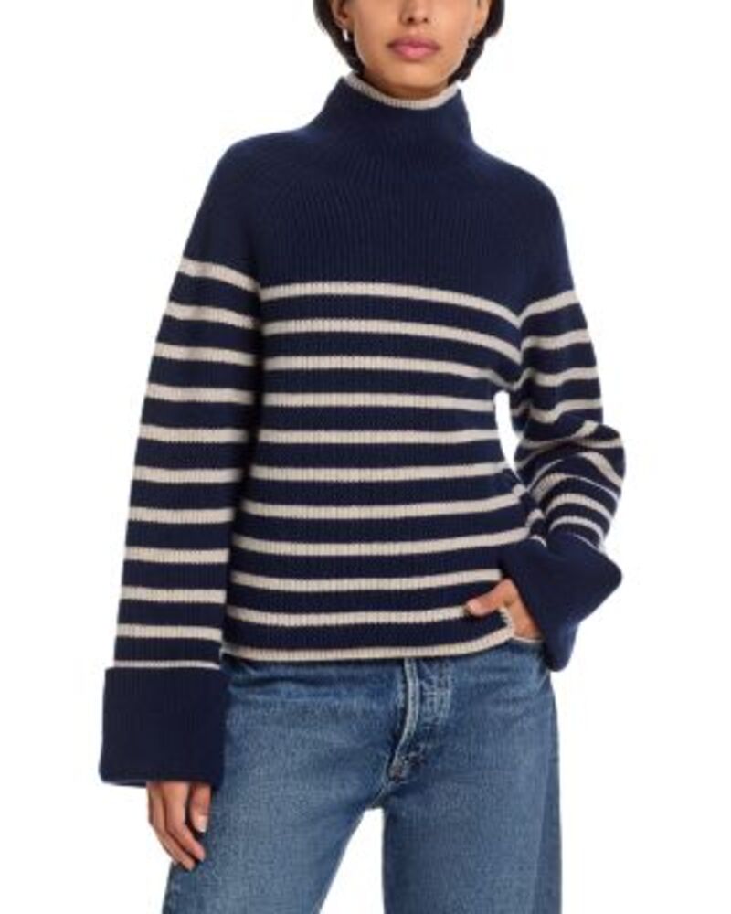 ラグアンドボーン レディース アウター ニット・セータートルネック 羊毛 rag \u0026 bone Ilaria Stripe Turtleneck Wool Sweater Navy 米国海軍