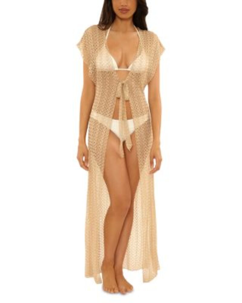 ベッカバイレベッカバーチュー レディース トップス シャツ マキシ BECCA by Rebecca Virtue Crochet Swim Cover-Up Maxi Tunic Gold ゴールド
