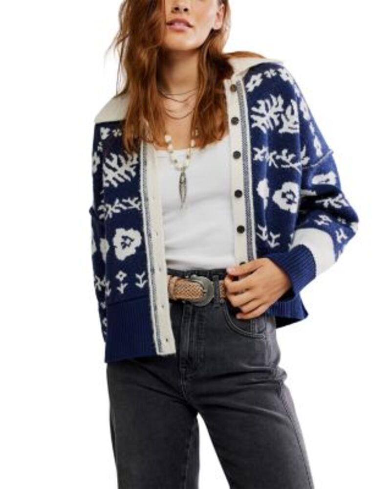 フリーピープル レディース アウター カーディガン Free People Shelby Collared Cardiganavy ネイビー
