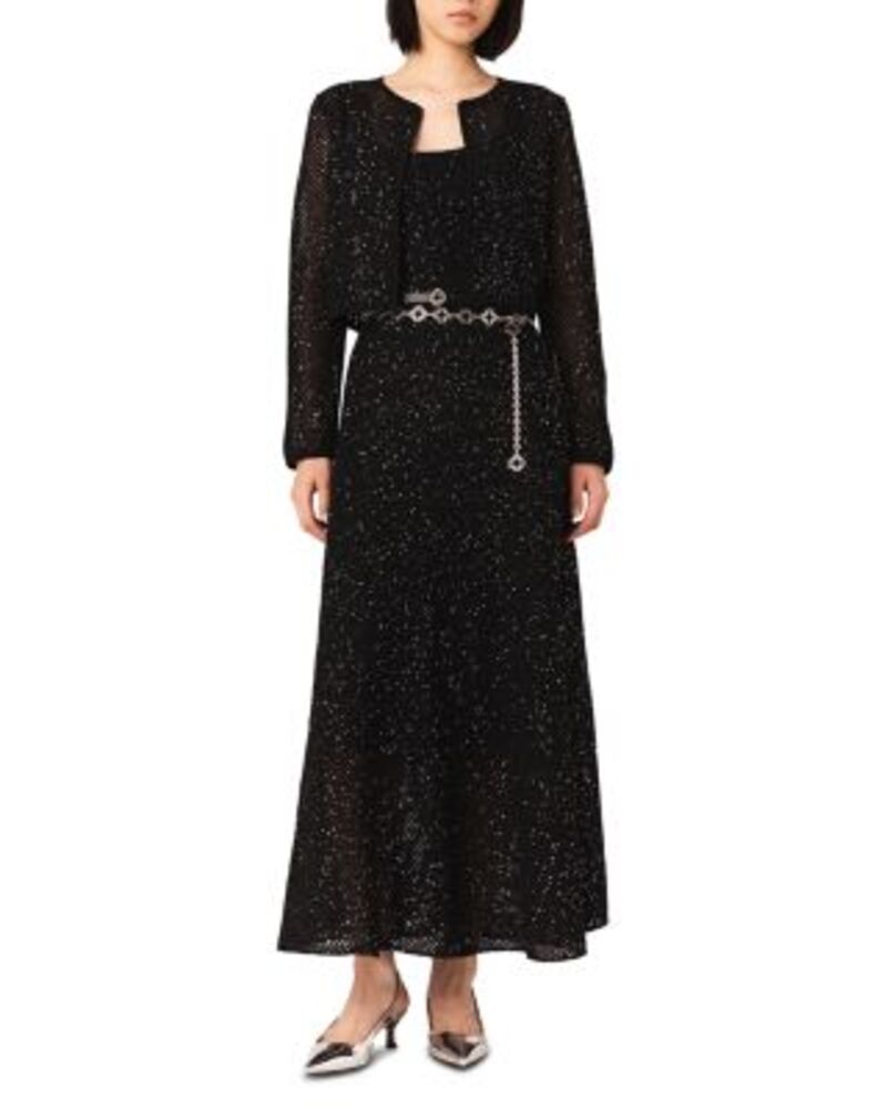 マージュ レディース アウター カーディガン ニット Maje Rhinestone Knit Cardigan Black ブラック