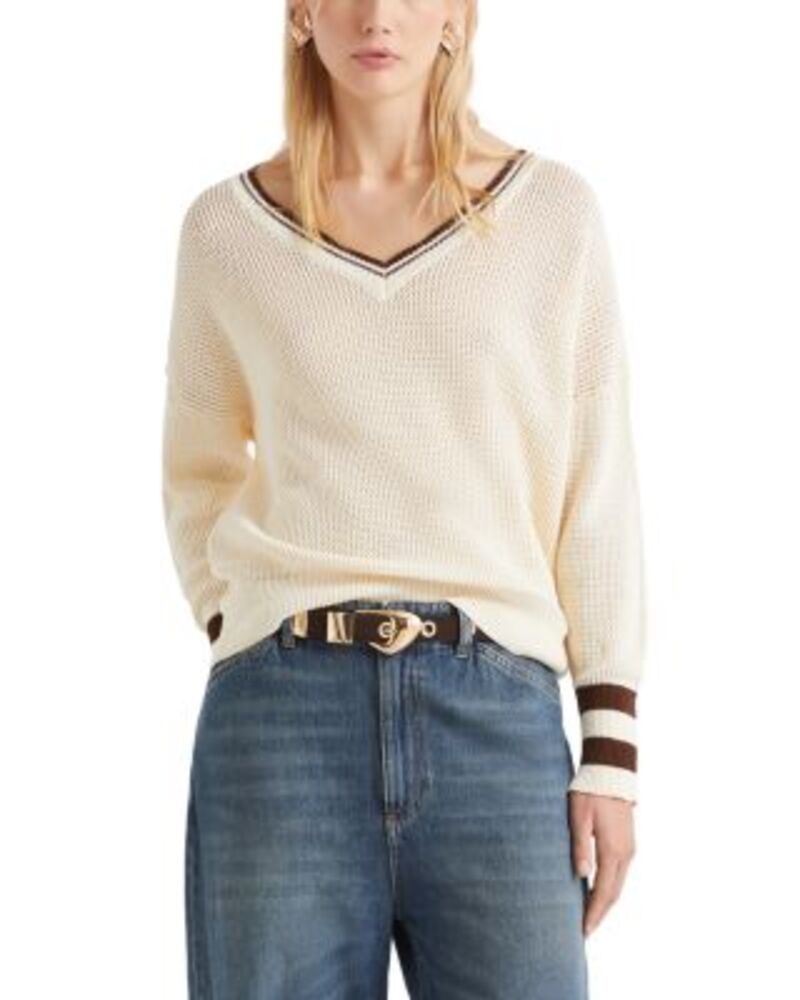 マレーラ レディース アウター ニット・セーター ウール Marella Mlsfestoso Wool White Sweater Wool White ホワイト｜ReVida 店