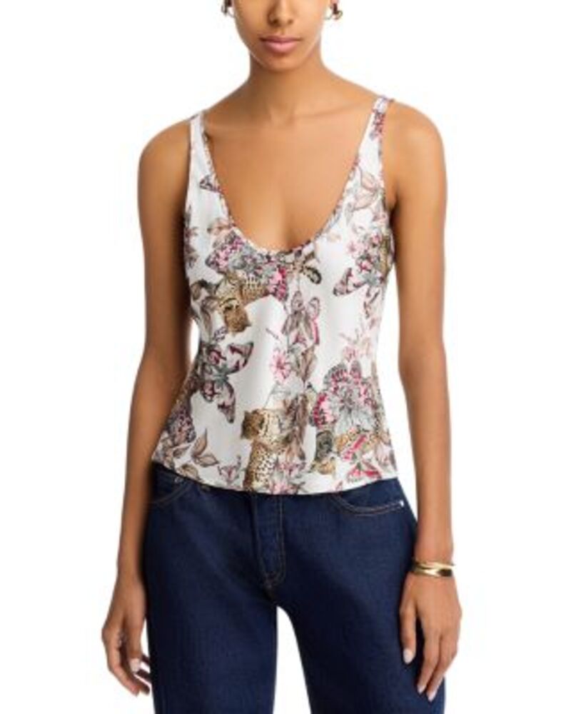 ラジャンス レディース トップス タンクトップ L'AGENCEddie Bias Tank Top White Butterfly Jungle ホワイト