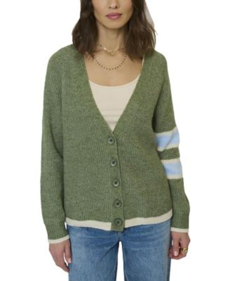 セントラルパークウェスト レディース アウター カーディガン Central Park West Women's Marley Varsity Cardigan Green-Stripe グリーン