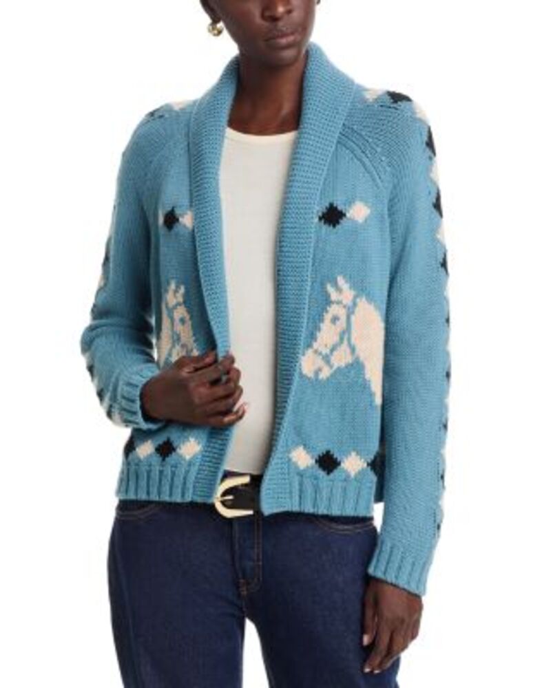 ザ・グレート レディース アウター カーディガン セーター THE GREAT. Stable Lodge Cardigan Sweater Blue Bell ブルー