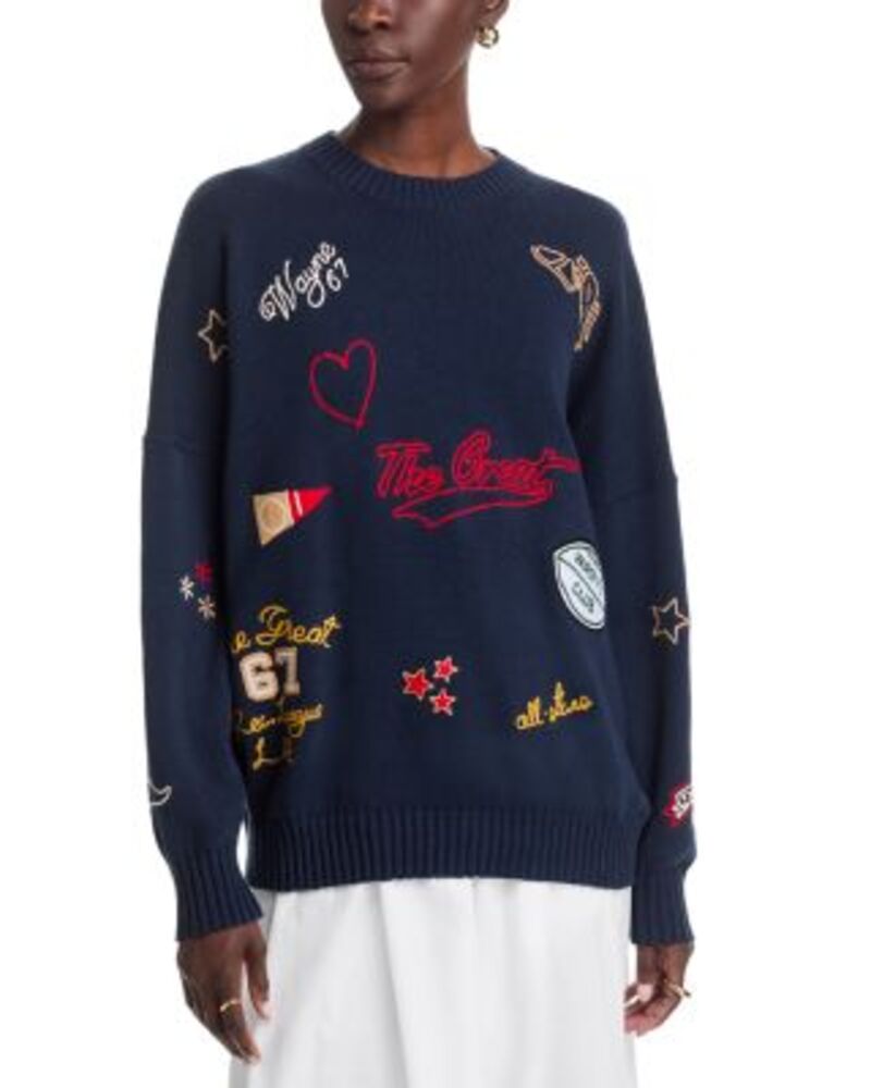 ザ・グレート レディース アウター ニット・セーター THE GREAT. Overs Crew Pullover Sweater True Navy ネイビー