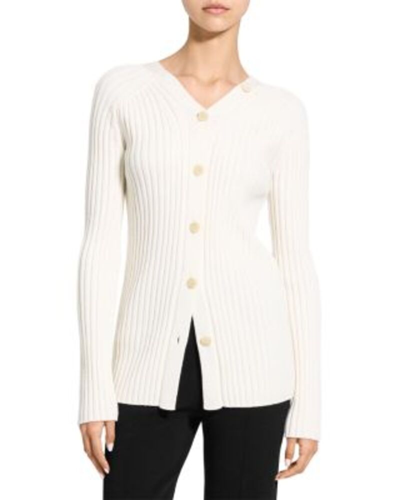 セオリー レディース アウター カーディガン オープンバック ウール Theory Woolong Sleeve Open Back Cardigan White ホワイト