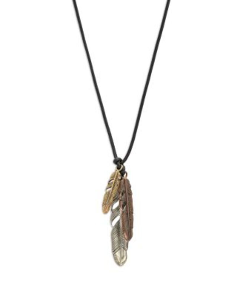 ジョンバルベイトス レディース アクセサリー ネックレス・チョーカー・ペンダントトップ レース John Varvatos Collection Sterling Silver Bronze & Brass Artisan Metals Feather Cluster Necklace 24\