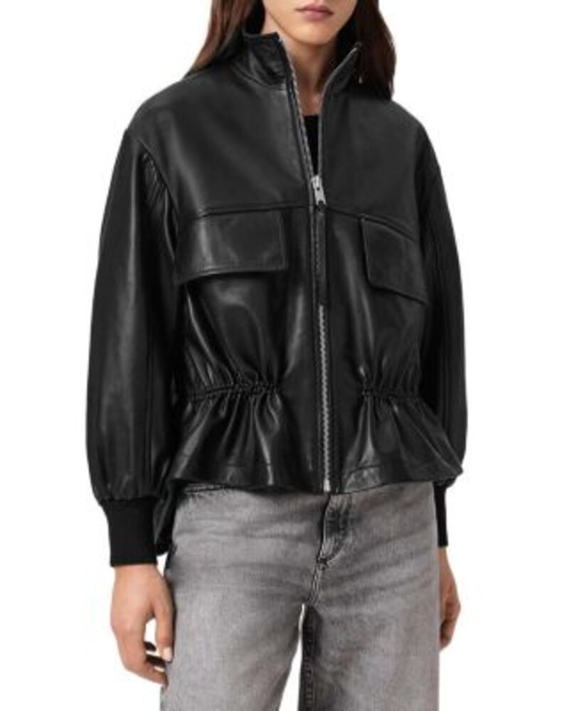オールセインツ レディース アウター ジャケット・ブルゾン レザー ALLSAINTS Flor Leather Jacket Black ブラック