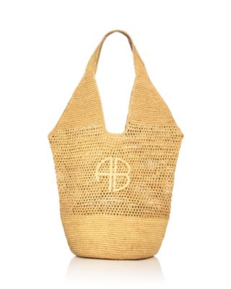 アニービン レディース バッグ Anine Bing Leah Medium Raffia Hobo Bag Beige ベージュ