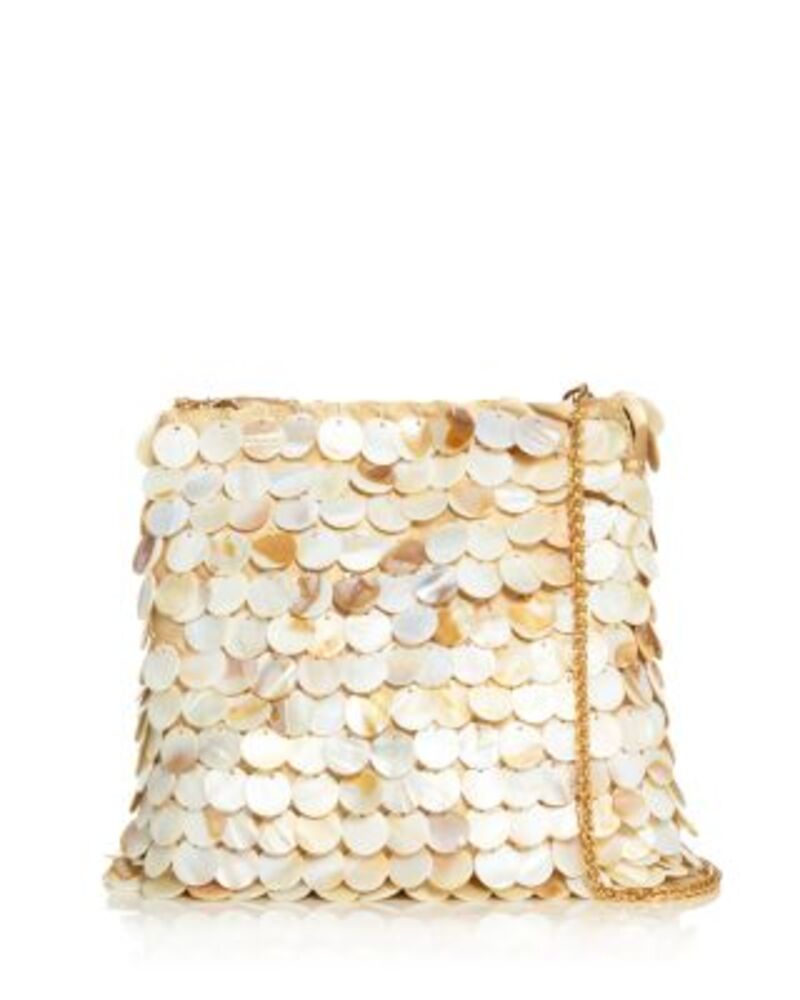 アクア レディース バッグ スパンコール AQUA Sequin Clutch - Exclusive White ホワイト