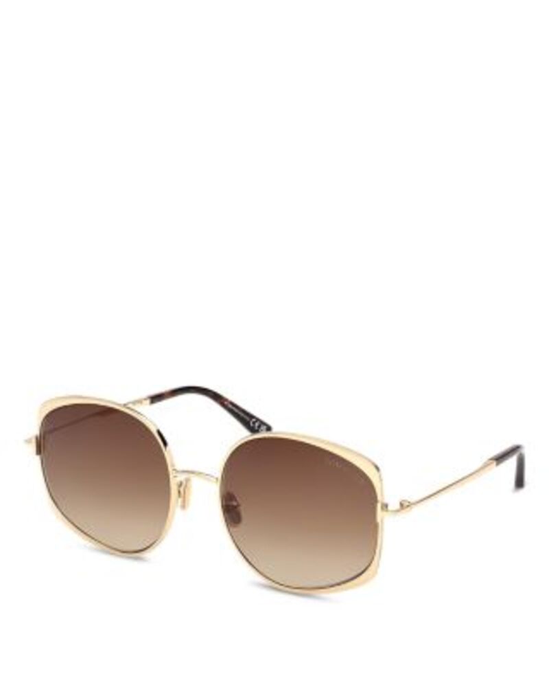 トム・ジェラルド・r・フォード レディース 添え物 サングラス・アイウェア Tom Ford Round Metal Sunglasses 58粍 shiny deep gold/brown 赤銅色