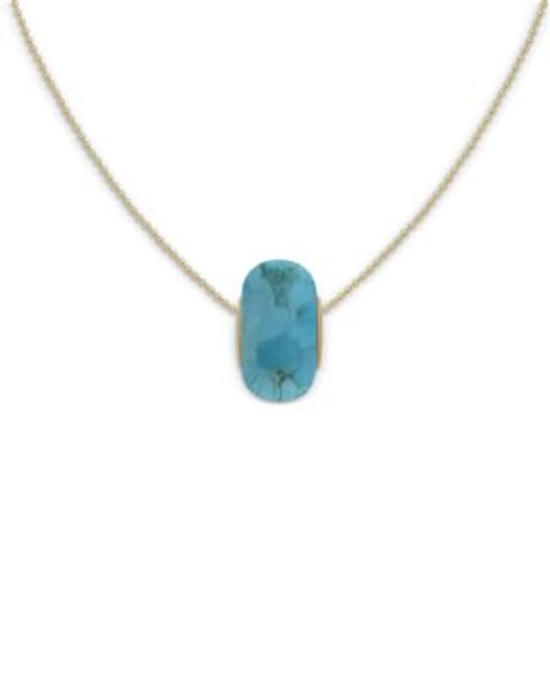 ムーン & メドウ レディース アクセサリー ネックレス・チョーカー・ペンダントトップ レース Moon & Meadow 14K Yellow Gold Compressed Turquoise Rondelle Pendant Necklace 16-18\