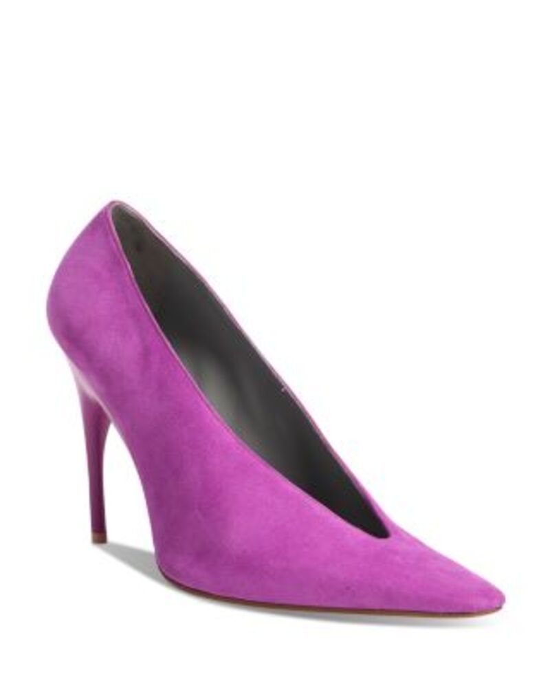 バレンシアガ レディース シューズ パンプスエード Balenciaga Women's Duchesse Suede Pointed Pumps Purple パープル｜ReVida 店
