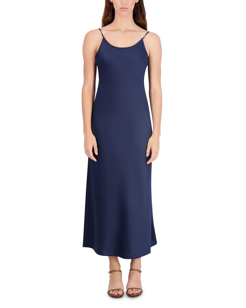 ポイント レディース トップス ワンピース サテン Point Satin Slip Dress Navy ネイビー｜ReVida 店