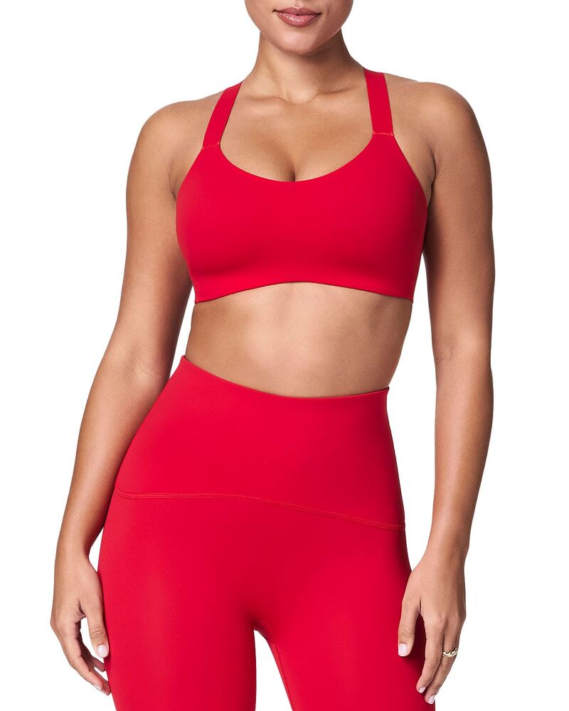 スパンク レディース アンダーウェア ブラジャー SPANX? Mid Impact Sports Bra Spanx Red レッド