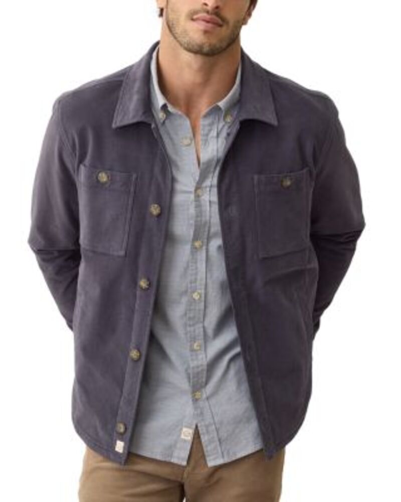 マリーン レイヤー メンズ トップス シャツ Marine Layer Max Moleskin Overshirt Mood Indigo インディゴ