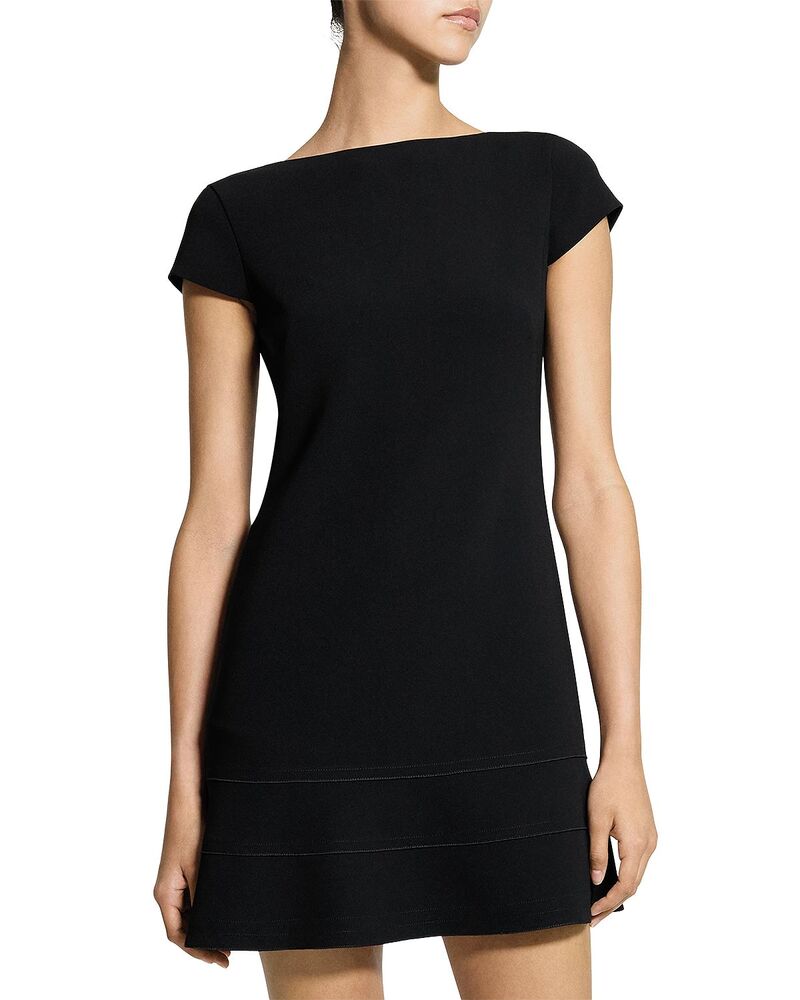 行動論理 レディース トップス 衣装 ティアード 旗がしら Theory Tiered Seam Cap Sleeve Dress Black 黒いこと