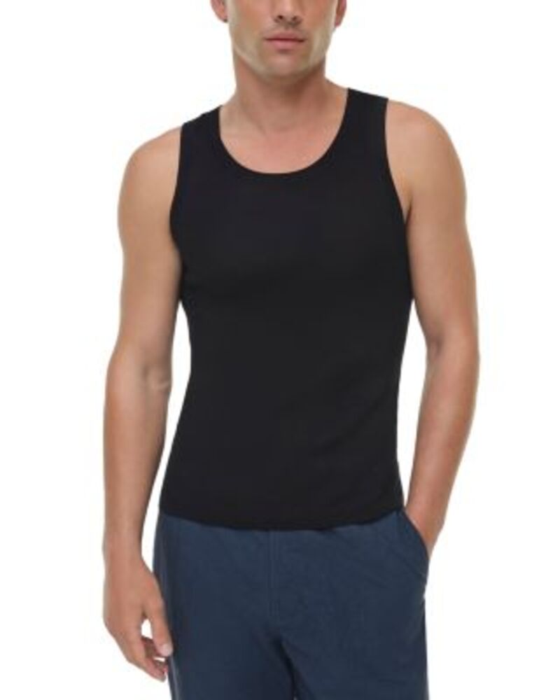 シムカイ メンズ トップス 貯蔵タンクとっ始め 肋筋 SIMKHAI Elikai Ribbed Tank Top Black 黒いこと