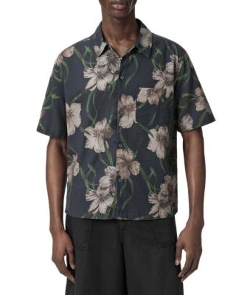 オールセインツ メンズ トップス シャツ ALLSAINTS Climber Short Sleeve Shirt Jet Black ブラック