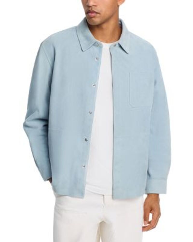 ひな形 メンズ トップス プルオーバー スエードクロス FRAME Suede Shirt - Exclusive Pale Blue 青碧