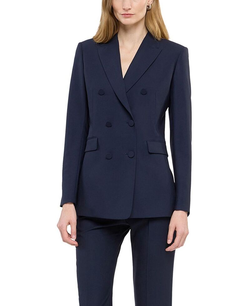 アナザー トゥモロー レディース アウター 上衣・上衣 Another Tomorrow Double Breasted Jacket Navy 米国海軍
