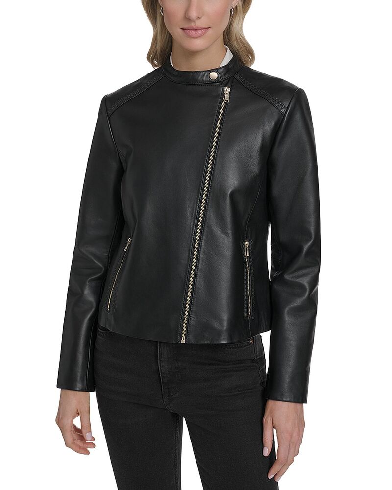 コールハーン レディース アウター ジャケット・ブルゾン Cole Haan Stand Collaracer Jacket Black ブラック