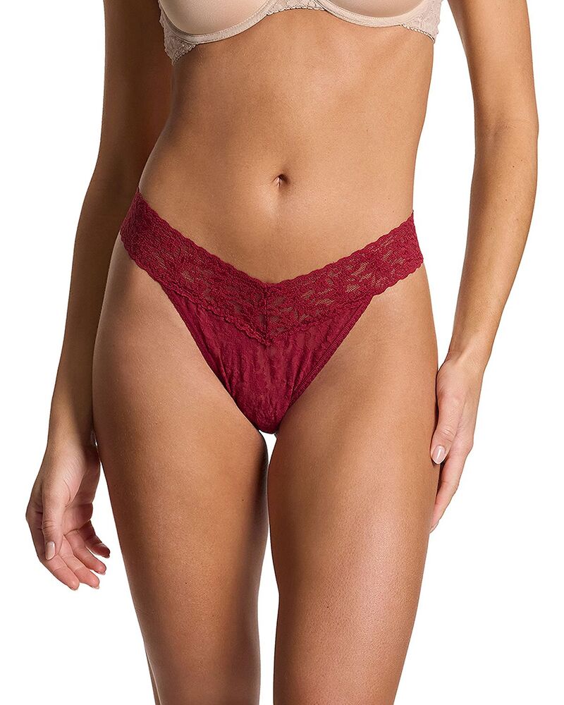 ハンキーパンキー レディース アンダー御召しもの ズボン下 刷り上げる スピード競技 Hanky Panky Printed Signature Lace Original Rise Thong Wild Berries