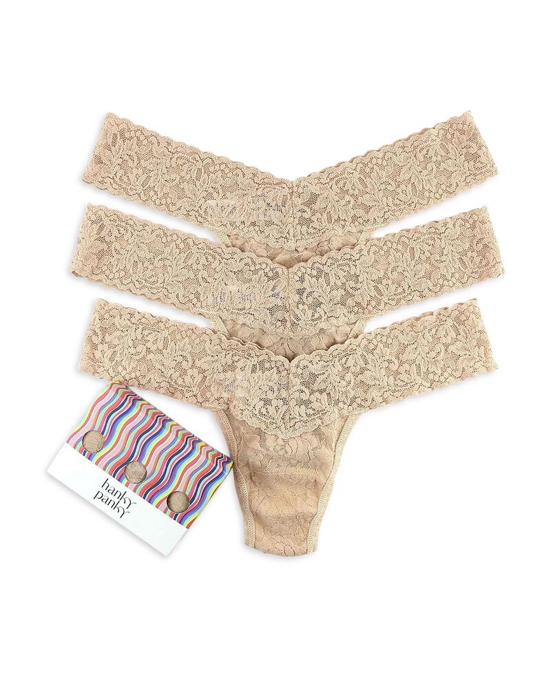 ハンキーパンキー レディース アンダーウェア パンツ レース Hanky Panky Signature Lace Original Rise Thongset of 3 Chai