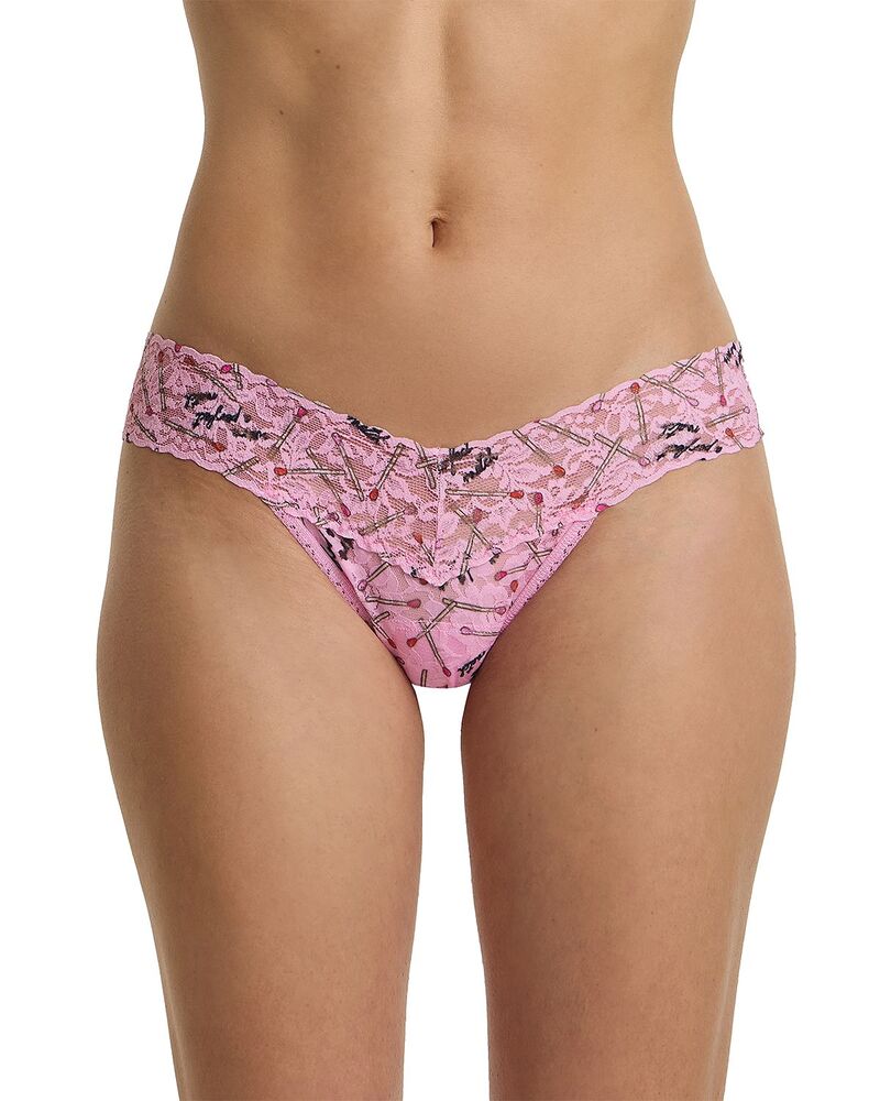 ハンキーパンキー レディース アンダー御召しもの ズボン下 ローライズ 刷り上げる スピード競技 Hanky Panky Printed Signature Lace Low Rise Thong Perfect Match