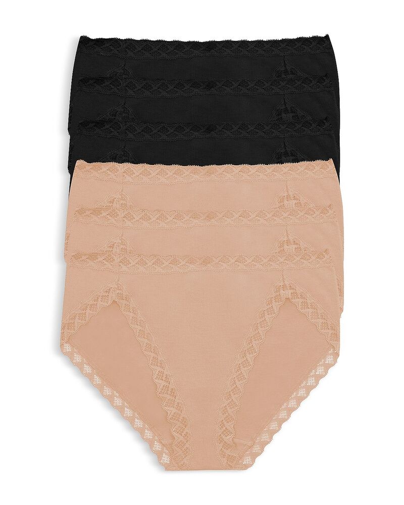 ナトリ レディース アンダー御召しもの ズボン下 Natori Bliss French Cut Brief Pack of 6 Black/cafe 黒いこと