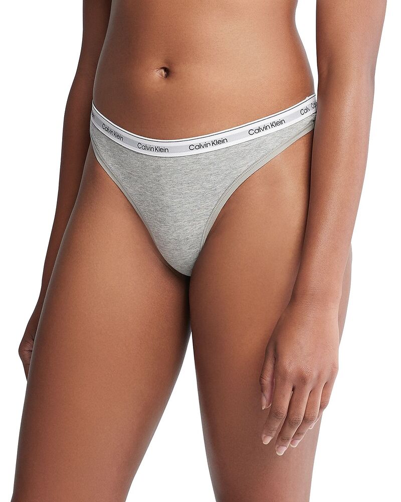 カルバンクライン レディース アンダー御召しもの ズボン下 ロゴタイプ Calvin Klein Modern Logo Thongray Heather 薄墨色