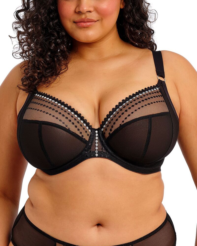 猥りがましいミ レディース アンダーお召しもの ブラ Elomi Matilda Underwire Plunge Bra Black 黒いこと レディース-インナー・下着・ランジェリー-ブラジャー