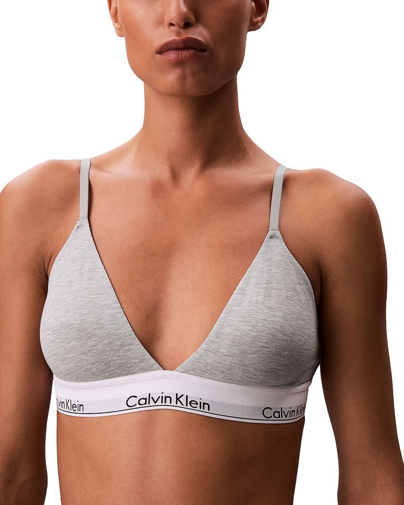 カルバンクライン レディース アンダーウェア ブラジャー ロゴ Calvin Klein Icon Logo Brand Bra Grey Heather グレー