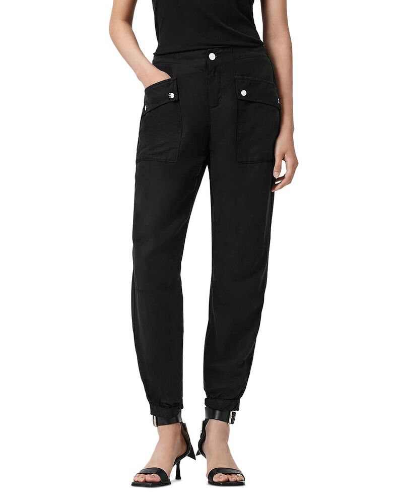 オールセインツ レディース ボトムス カジュアルパンツ ALLSAINTS Val Banded Hem Pants Black ブラック|ReVida 店