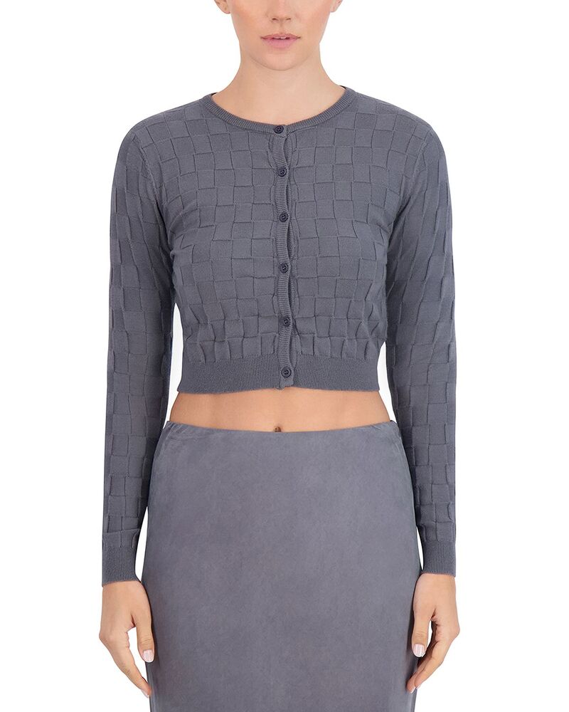 ポイント レディース アウター カーディガン ニット Point Basketweave Knit Cardigan Gunmetal ガンメタル｜ReVida 店