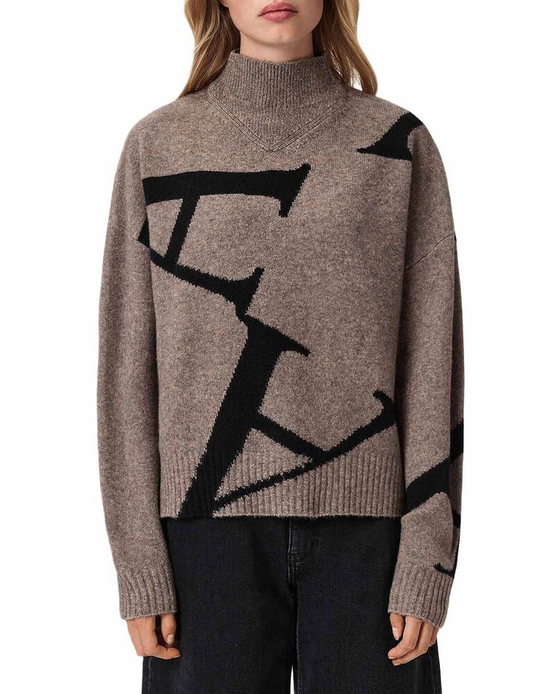 オールセインツ レディース アウター ニット・セーター ALLSAINTS A Star Sweater Doe Brown/Black ブラック