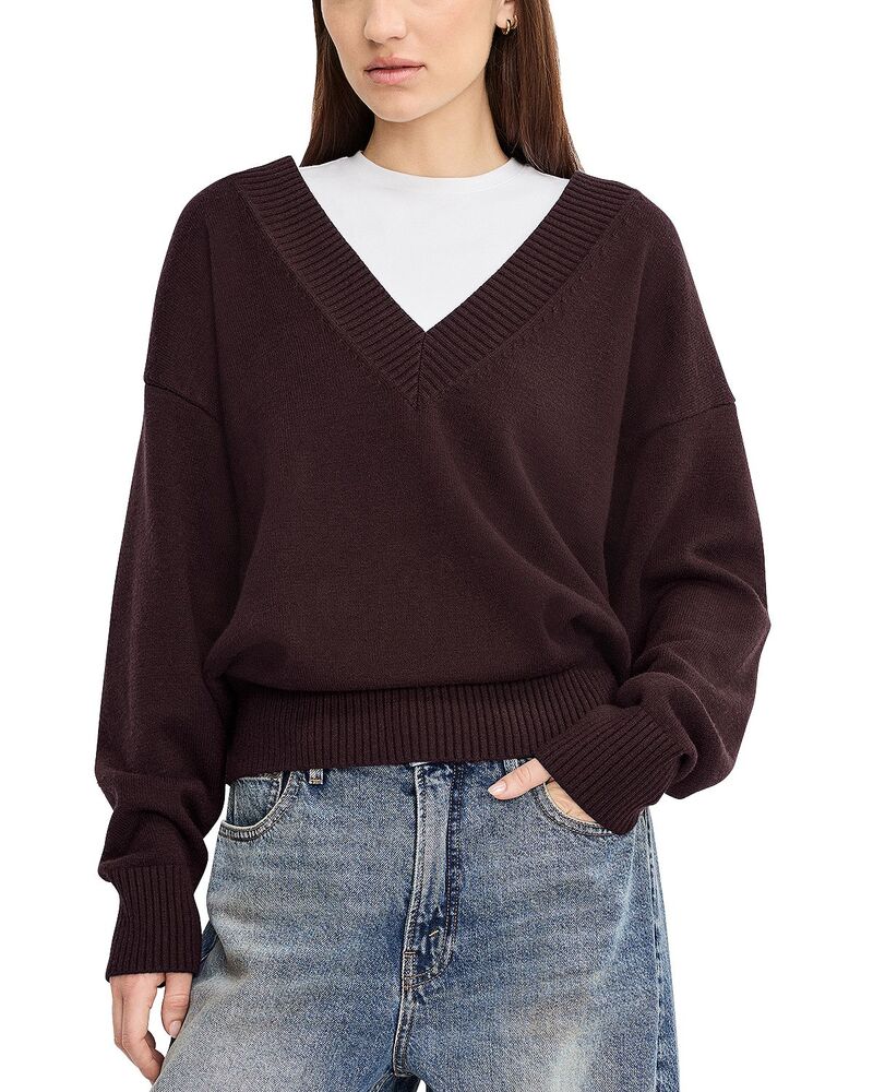 グッドアメリカン レディース アウター ニット・セーター Good American Deep V Knit Sweater Bark03 32,370円