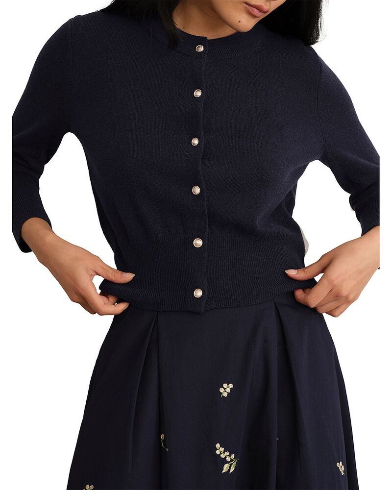 ホッブスロンドン レディース アウター カーディガン ウール HOBBS LONDON Tresco Wool & Cashmere Cardigan Midnight Navy ネイビー