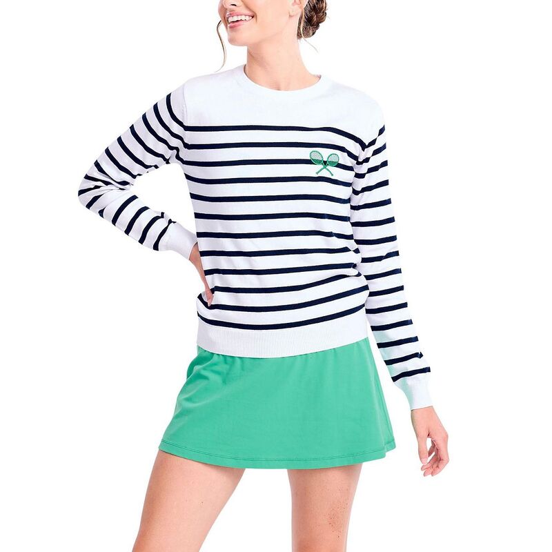アメアンドルル レディース アウター ニット・セーター Ame & Lulu Women's Club Sport Sweater Navy Rally Stripes ネイビー